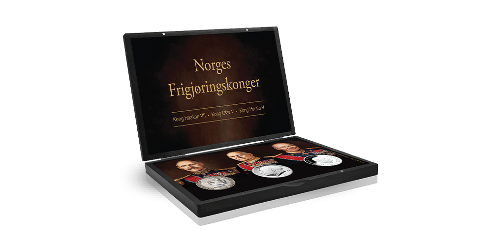 Historiske originalmynter i sølv fra Norges frigjøringskonger!